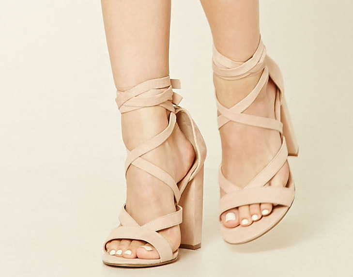 Strappy Faux Suede Heels