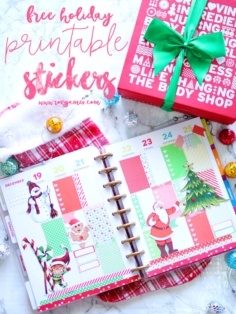 Free Holiday Planner Stickers Printable