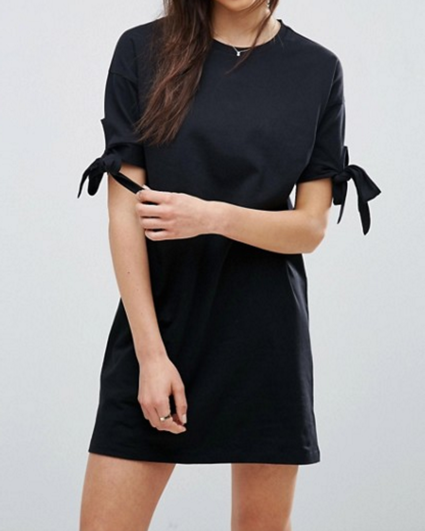 T-Shirt Dress with Bow Sleeve