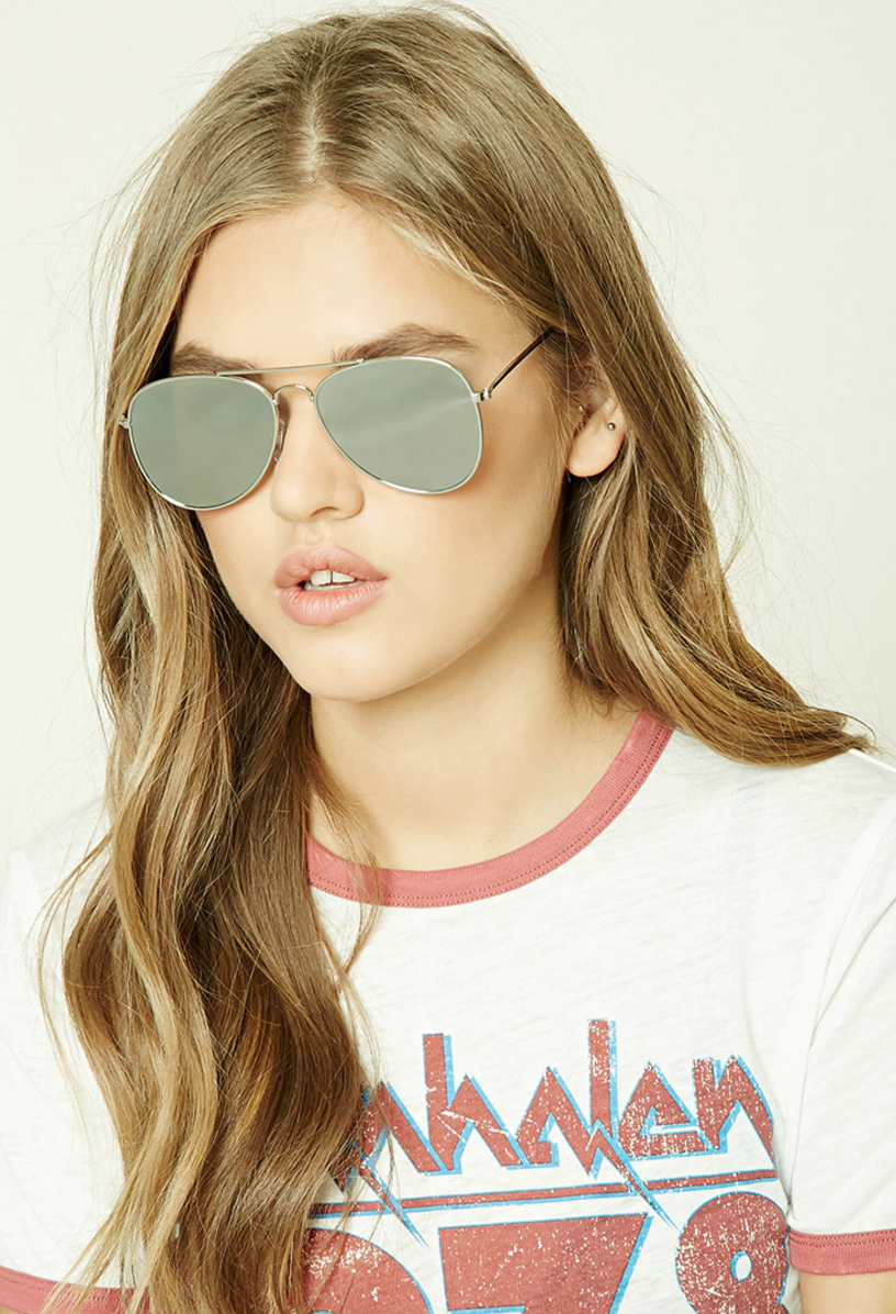 Mirrored Aviator Sunglasses