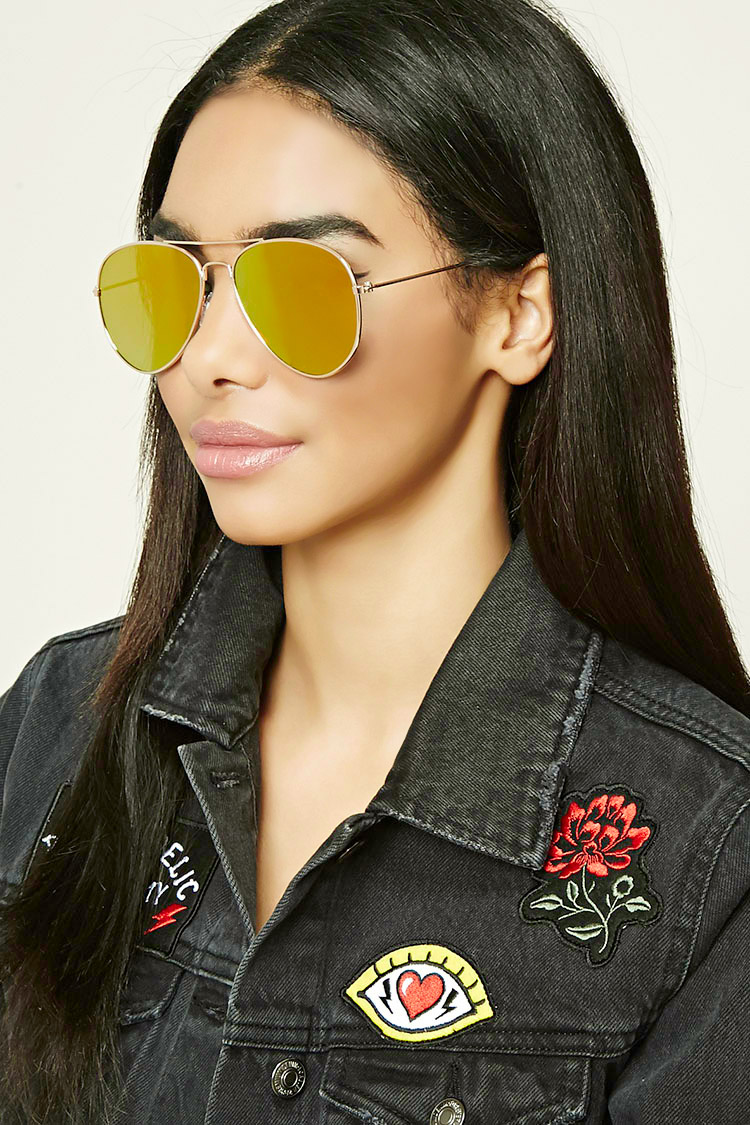 Mirrored Aviator Sunglasses