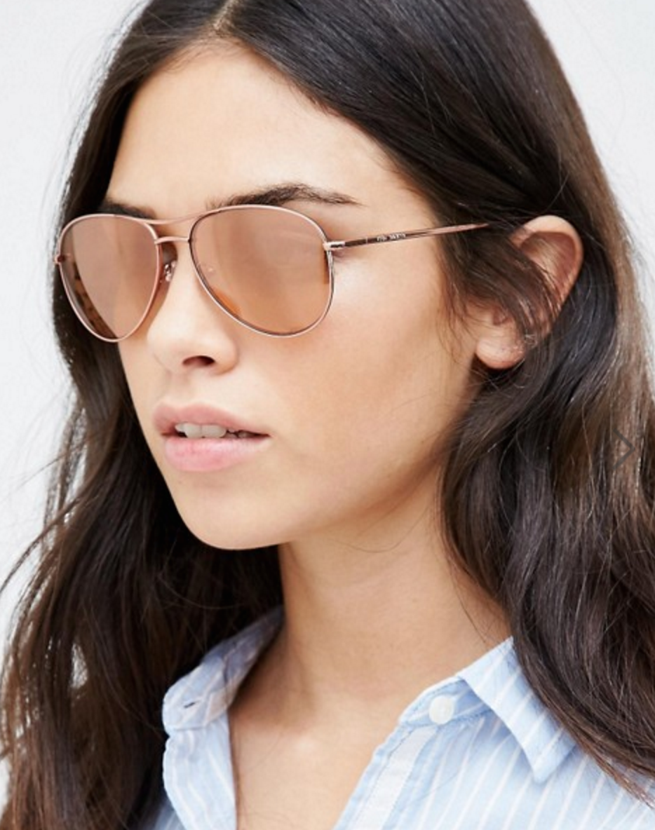 Ted Baker Carter Rose Gold Aviator Sunglasses